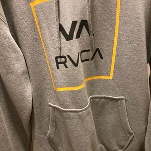 RVCA Charcoal Hoodie with Mustard Highlights